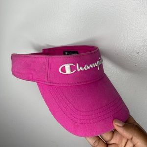 champion pink and white sun visor